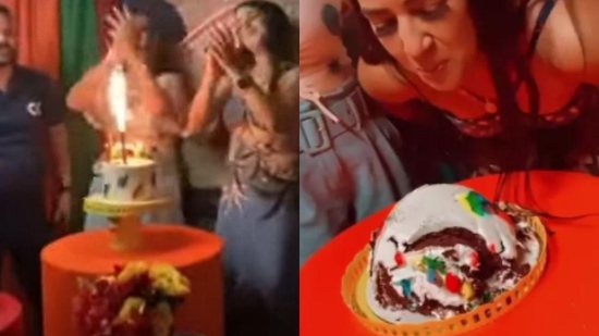 Cachorro derruba bolo em festa de aniversário - Reprodução / g1