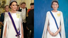 Retrato de Kate Middleton e foto que foi usada de inspirição - Reprodução: Instagram