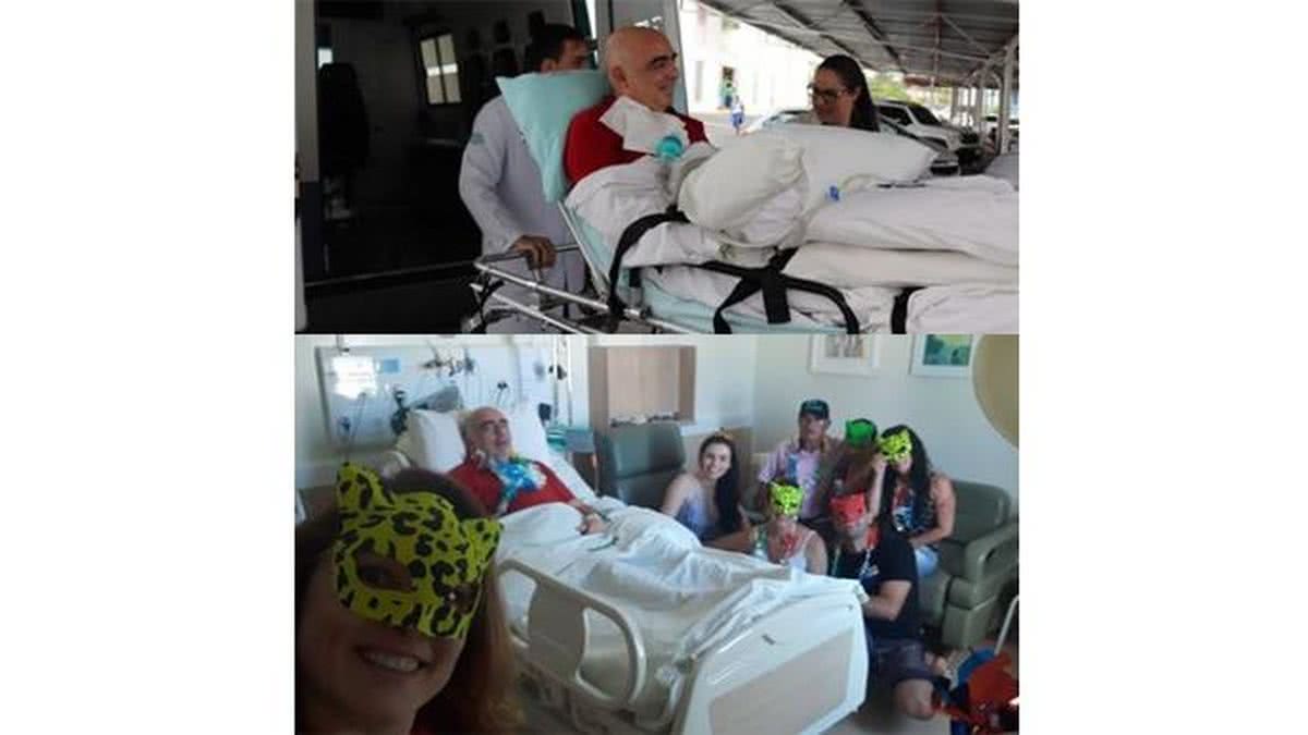 Pai saiu do hospital de ambulância para comemorar aniversário da filha (Foto: Reprodução/Facebook 