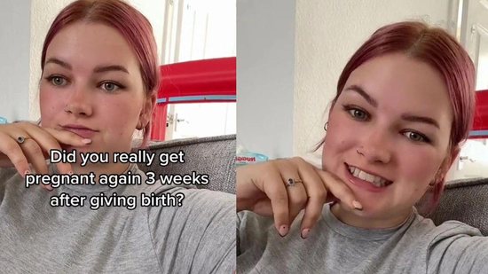 Mãe viraliza ao compartilhar que emngravidou pela segunda vez três semanas após o parto - Reprodução/Tik Tok