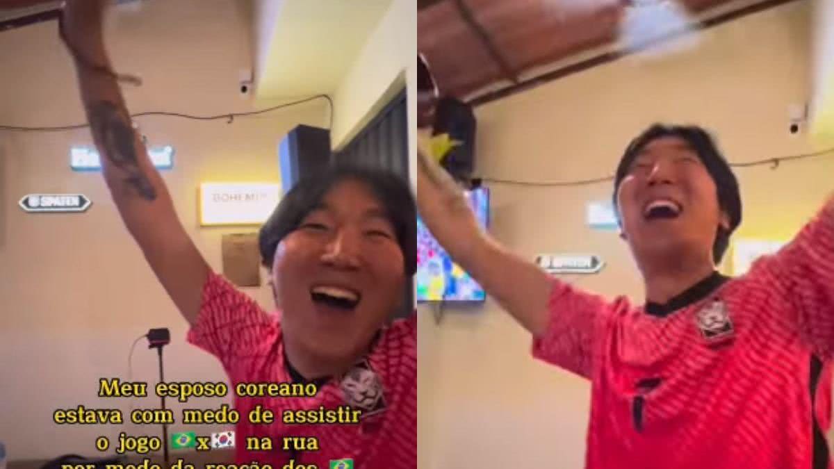 Imagem Coreano recebe reação inesperada de clientes do bar em gol da Coreia do Sul contra o Brasil