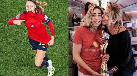 Na comemoração do gol do título, Olga homenageou a mãe de uma amiga que também havia falecido - Reprodução/ Instagram