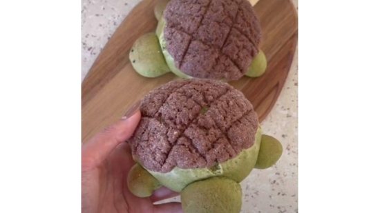 Aprenda a fazer o pão doce em formato de tartaruga - reprodução TikTok