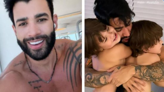 Gusttavo Lima aparece com os filhos após ser internado às pressas em Goiânia - reprodução Instagram